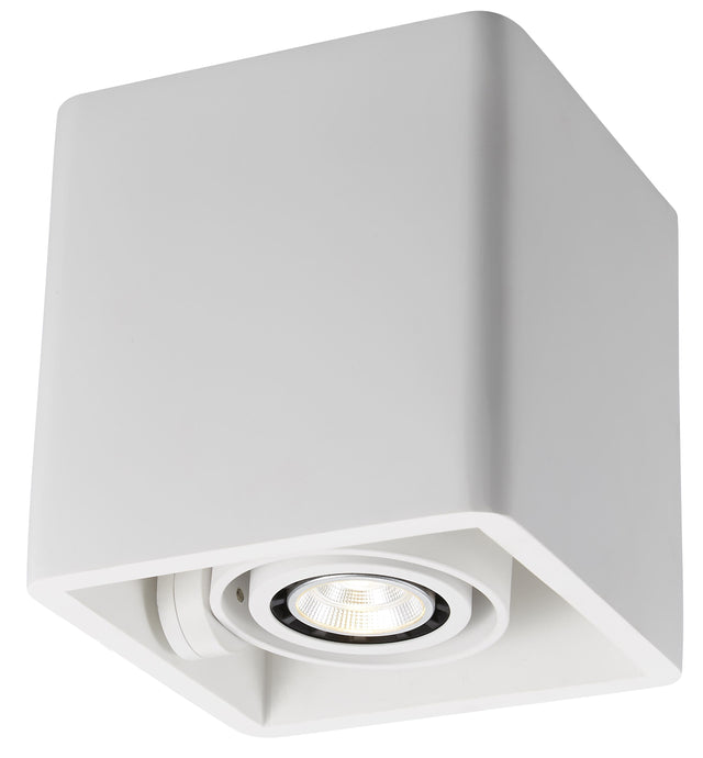 OPBOUW LED SPOT '' BIVA BOX '' 1 LICHTS VIERKANT MAT/WIT  ART NR: 24014200/