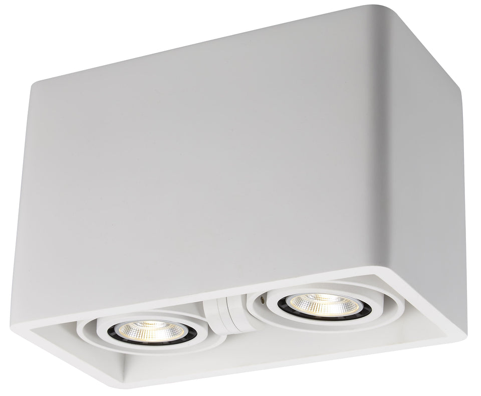 OPBOUW LED SPOT 2 LICHTS '' BIVA BOX '' RECHTHOEK T  ART NR: 24014201/