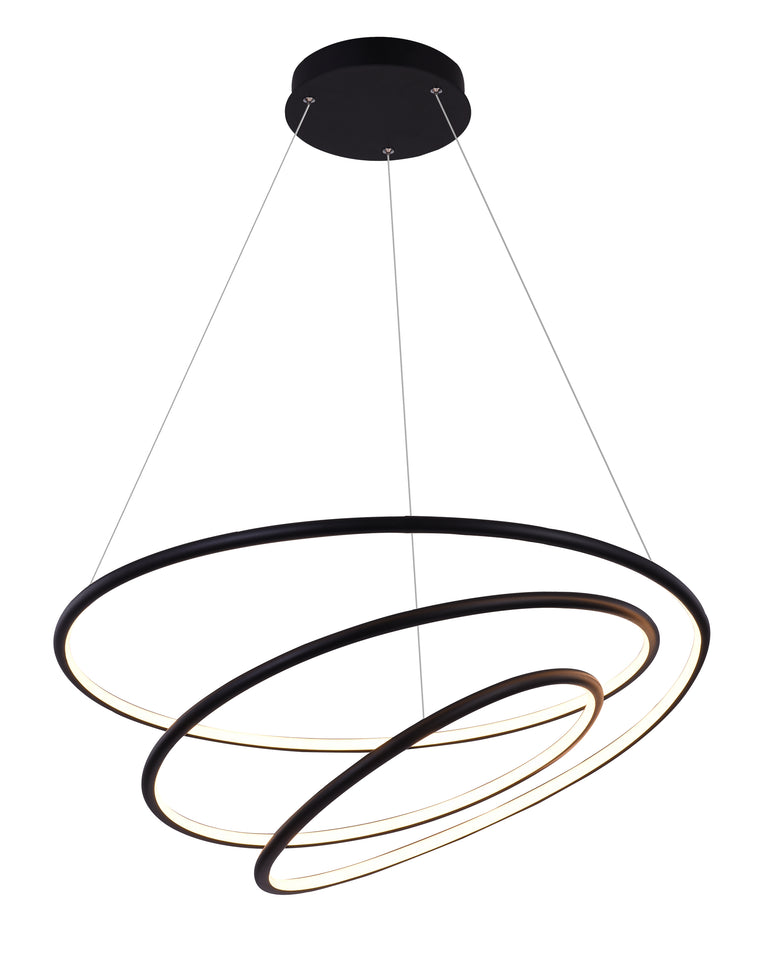 EXCLUSIEVE LED PENDEL "KOA" ZWART 730MM ROND ART NR    XL33435033/