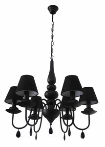 HANGLAMP 6-LICHTS  "' C0ROLA '' ZWART  ART NR: 23403535/