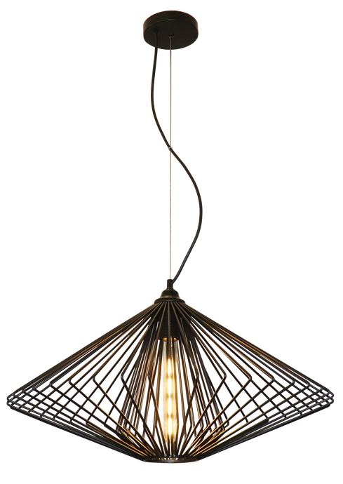 HANGLAMP '' LAXOS '' 1 LICHTS DE LUXE  ZWART   600     ART NR 23403561/