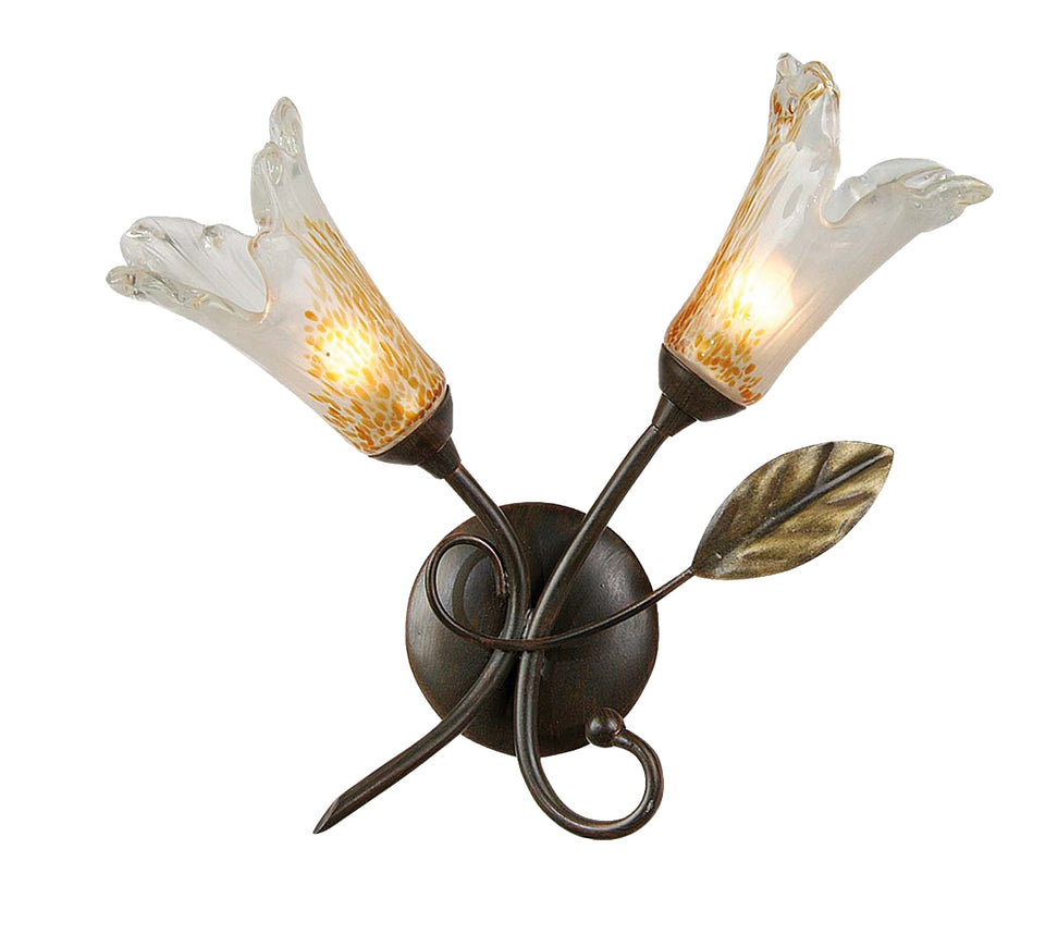 WANDLAMP 2-LICHTS  "' JONO '' ROEST/GOUD  ART NR: 23416042/